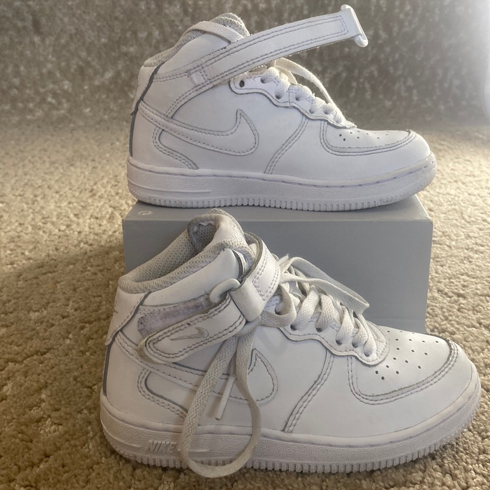 Nike Kids White High-Top A1’s Sneakers